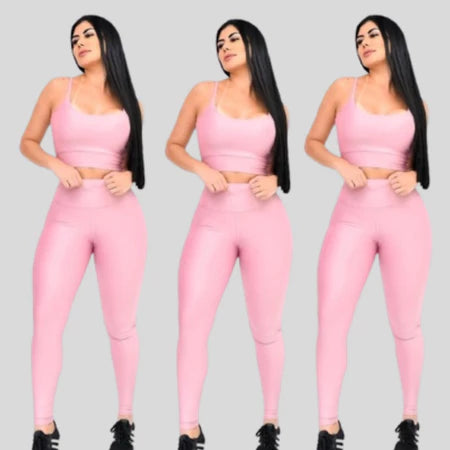 3 Conjuntos Fitness Feminino Top e Legging Academia Sem TransparĂȘncia