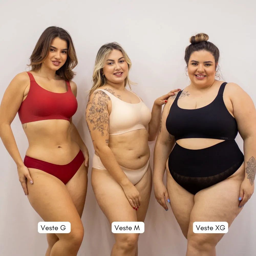 Kit com 6 unidades Sutiã Conforto Premium Plus Size - e Confortável