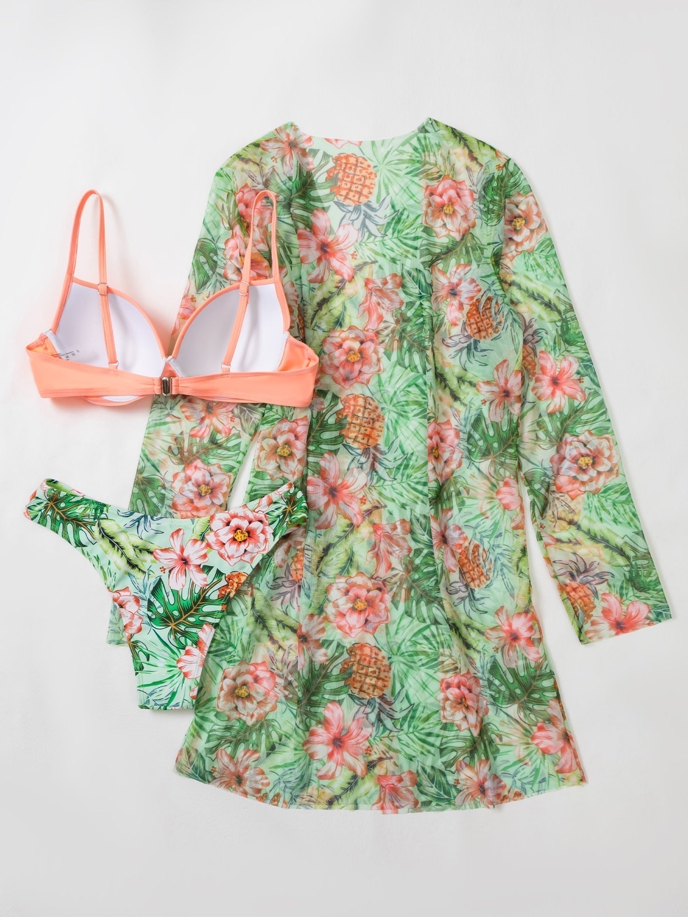 🔥 Conjunto Biquíni 3 Peças Fabian Floral [MAIS VENDIDOS DO DIA]