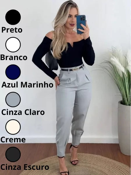 QUEIMA DE ESTOQUE 🔥 - Calça Social Feminina - [PAGUE 1 LEVE 3] + 2 BRINDES