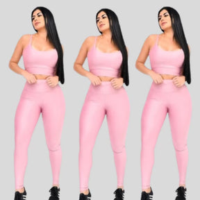 3 Conjuntos Fitness Feminino Top e Legging Academia Sem Transparência