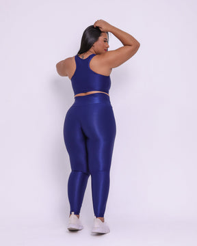 Conjunto Fitness Curve Plus Size Azul Marinho